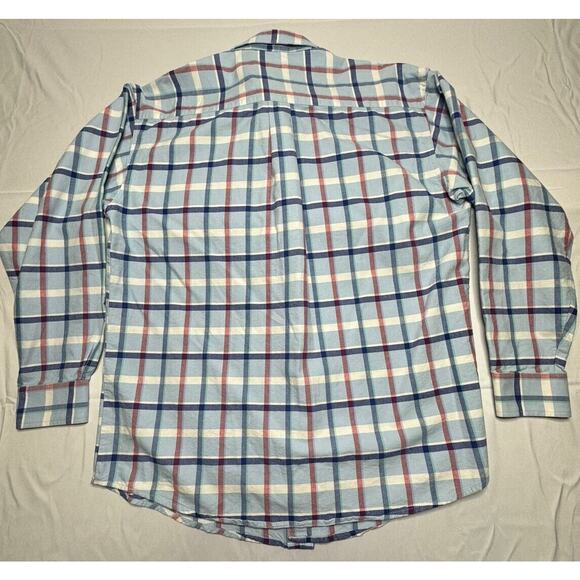 WRANGLER TWENTYX Men's Blue Plaid Button Down Long Sleeve Shirt - Size L - Picture 2 of 3